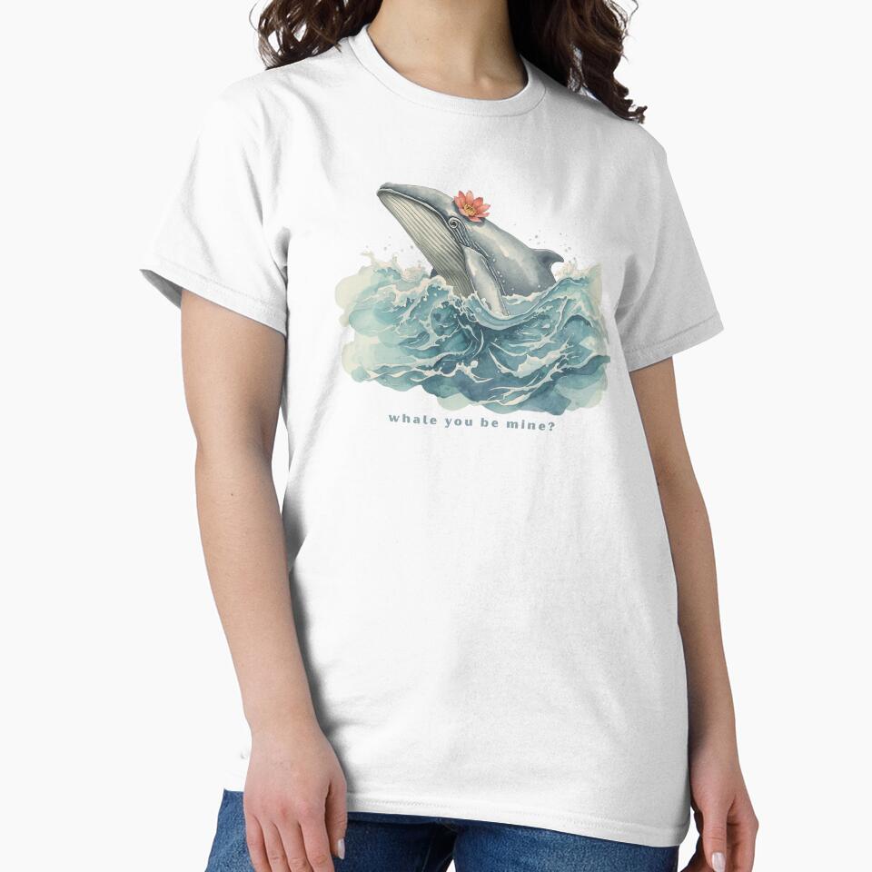 Whale You Be Mine? - Cute Pun | TeeHee Puns Funny Design by TeeHee Puns Unisex , , , Long Sleeve Tee