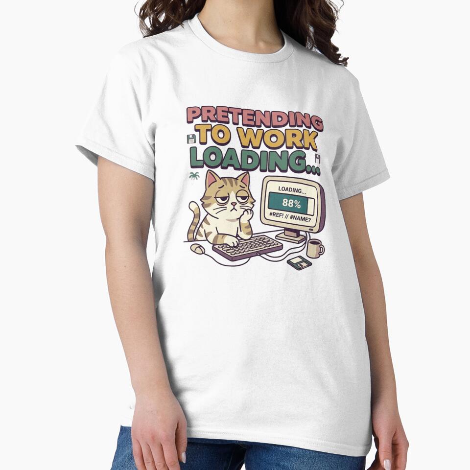 Pretending To Work Loading – Funny Lazy Employee Meme by Dada-arts Unisex , , , Long Sleeve Tee