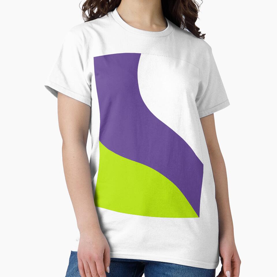 Simple Waves in Lime Green and Purple by LAEC-Shop Unisex , , , Long Sleeve Tee