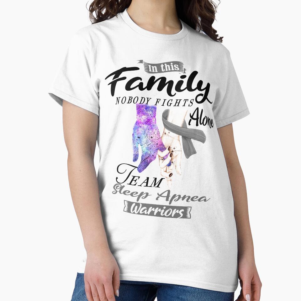 In This Family No One Fights Alone Team Sleep Apnea Warrior by deputylove Unisex , , , Long Sleeve Tee