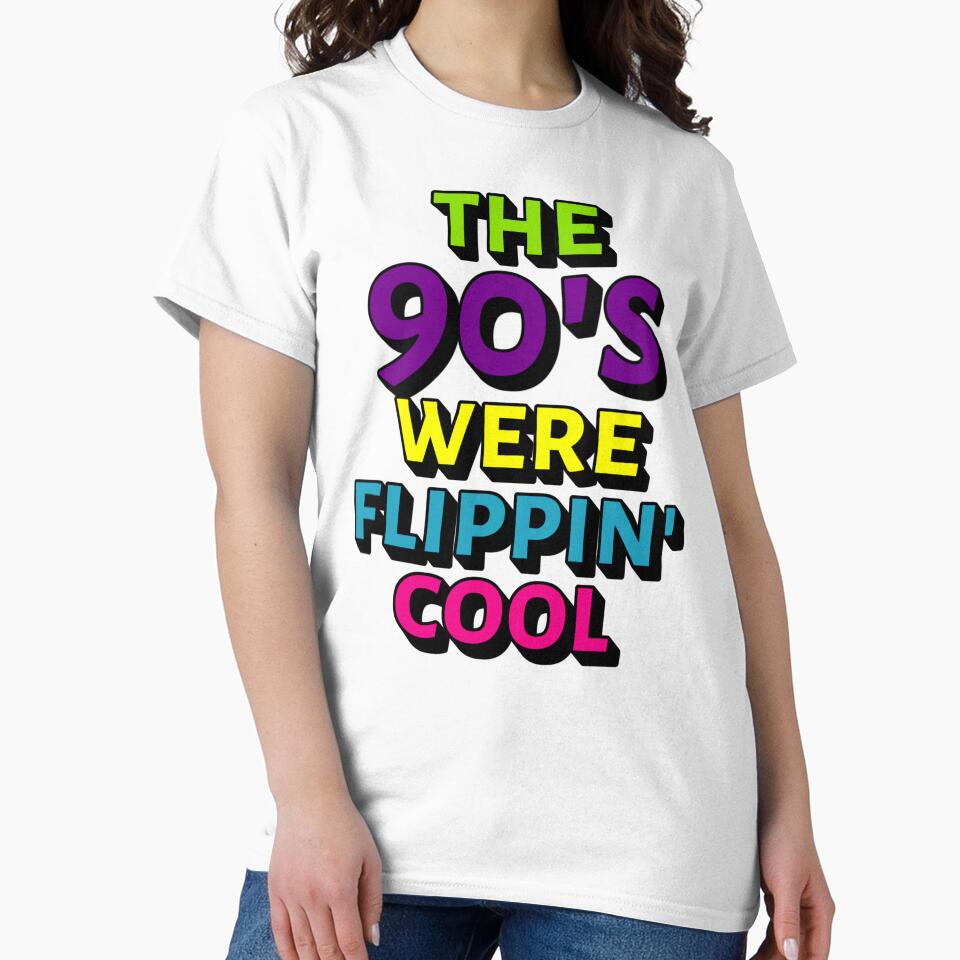 Fun The 90's Were Flippin' Cool, Ombre Pastel Retro Style Design by TrulyEpoque Unisex , , , Long Sleeve Tee