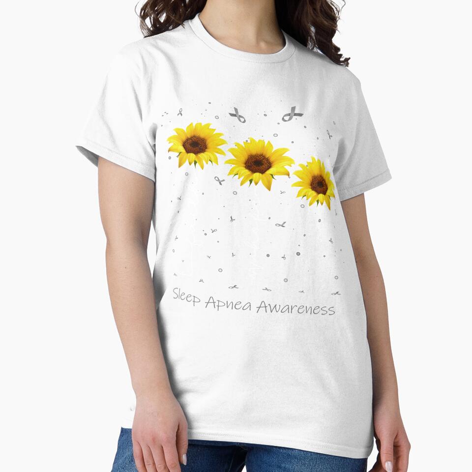 Sunflower Faith Hope Love Sleep Apnea Awareness by largellie Unisex , , , Long Sleeve Tee