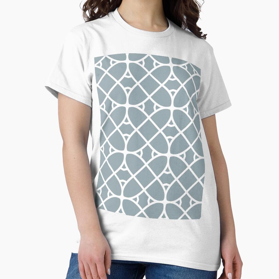 Mid-tone Blue and White Geometric Shape Pattern Pairs Graham and Brown 2022 Color of the Year Breathe - Colour Trends - Hue - Shade by ColorOfTheYears