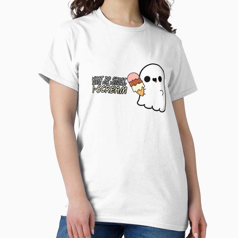 Cute Cartoon Ghost|| Ice Cream || Kawaii Halloween by cookingwithten Unisex , , , Long Sleeve Tee