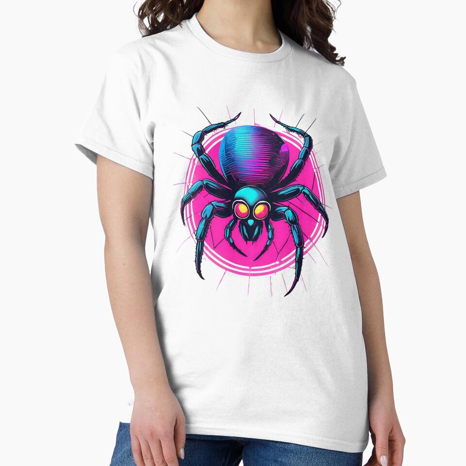 Retro Neon Spider | Cool Graphic | Men & Women | Casual Unisex | Crew Neck | Gift for Gamers by shyktrend