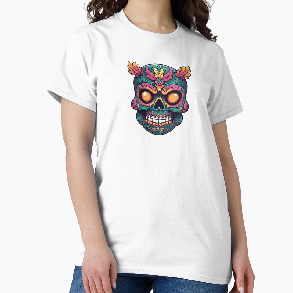 Strange Sugar Skull, Calavera, Flowers and Leaves by Burn-Ego