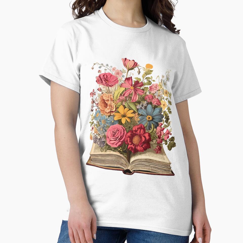 Flowers growing from a book by PrintablePalace
