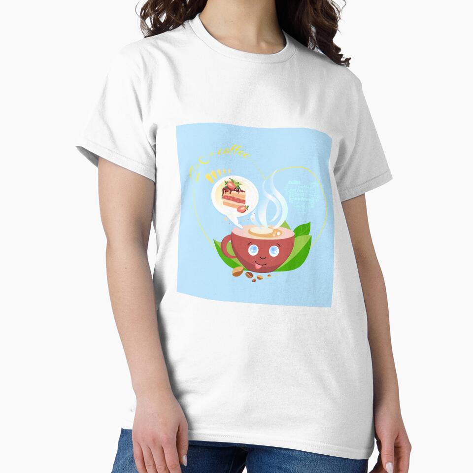 cup of coffee with a slice of cake by amatiana Unisex , , , Long Sleeve Tee