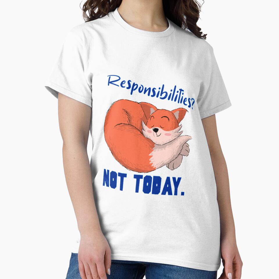 Lazy Day Responsibilities_ Not Today by PixelsNotPens Unisex , , , Long Sleeve Tee