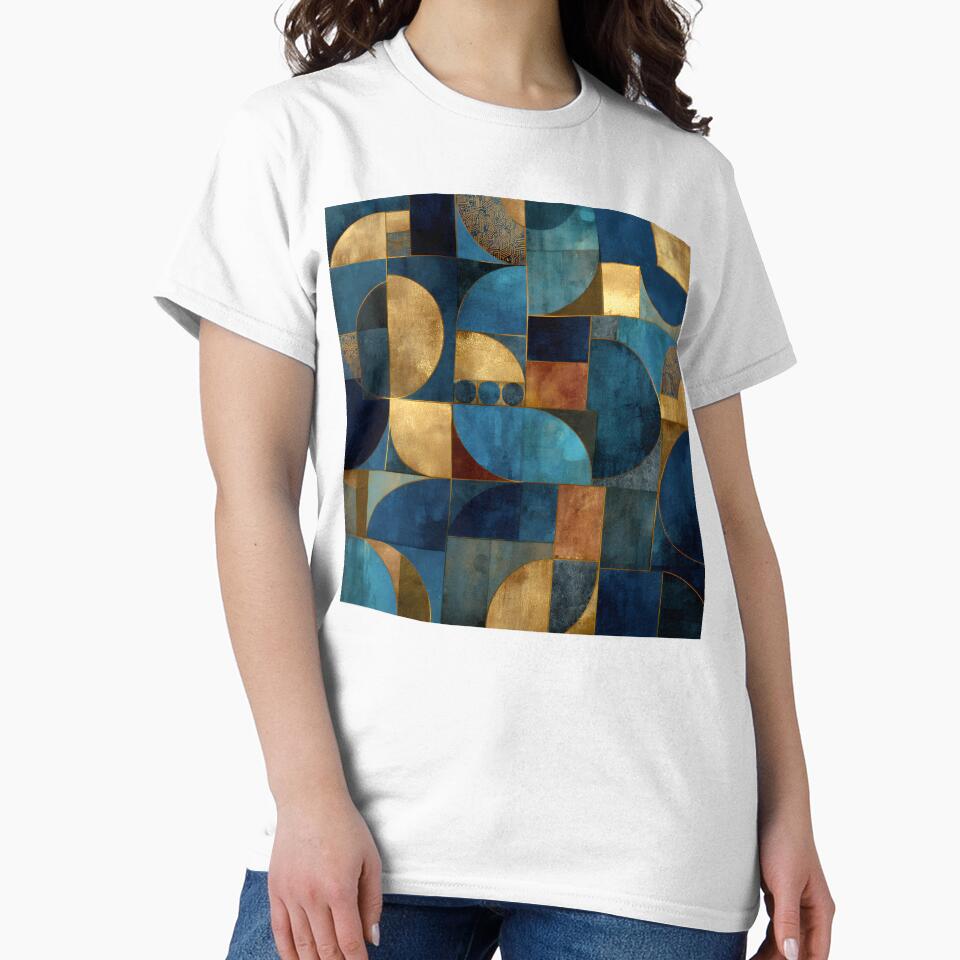 Luxury Gold & Teal Geometric Abstract – Textured Deco by EK-World