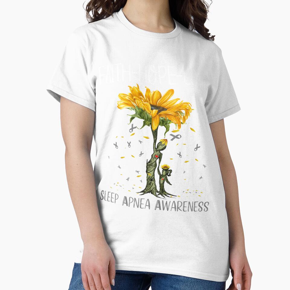 Sleep Apnea Awareness - Sunflower Faith Hope Love by Hilten Unisex , , , Long Sleeve Tee