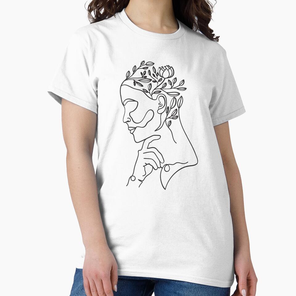 Continuous Line Drawing Botanical Portrait | Simple Nature Aesthetic by ZentroShop