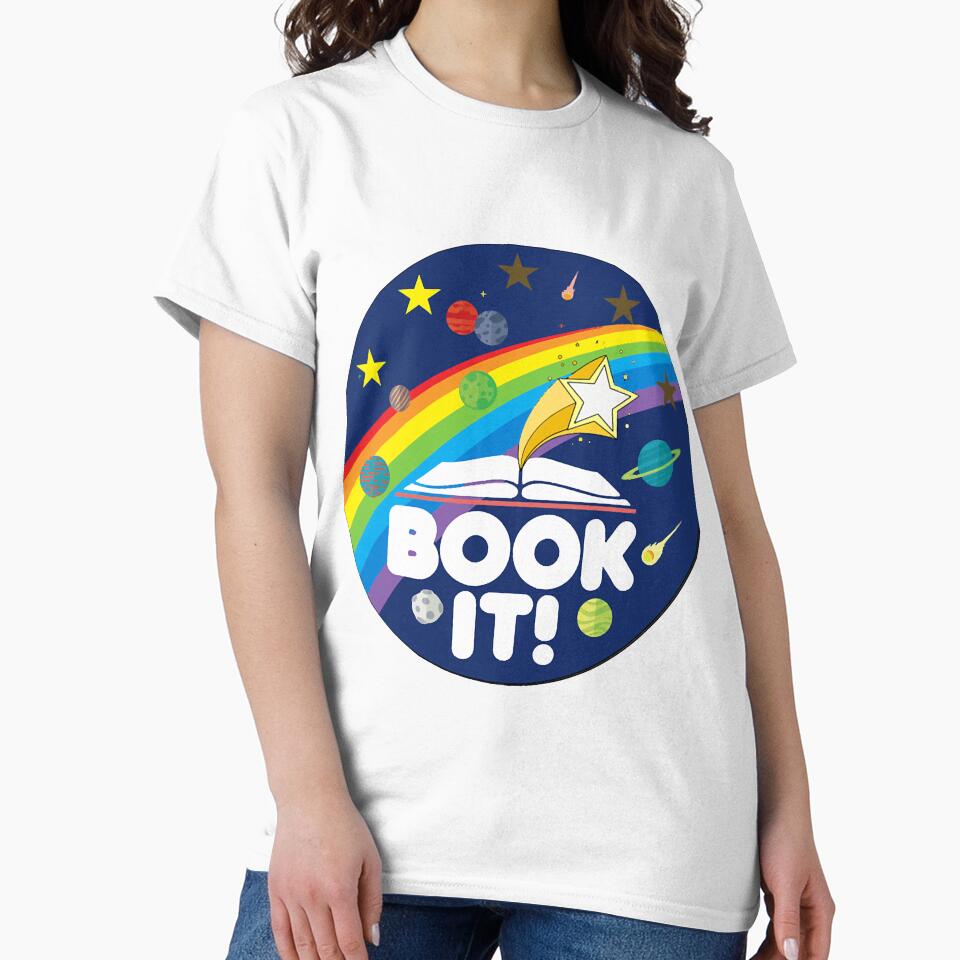 Book It 80s Retro Reading Library Challenge Award by TaiSump Unisex , , , Long Sleeve Tee