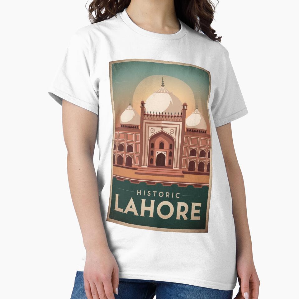 Lahore Vintage Travel Poster by TravelerRat Unisex , , , Long Sleeve Tee