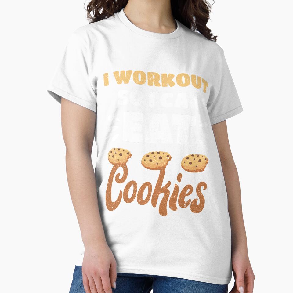 Junk Food I Workout So I Can Eat Cookies Funny Foodie by MagicSD Designs Unisex , , , Long Sleeve Tee
