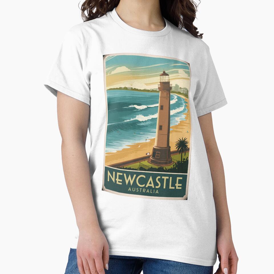 NewcastleVintage Travel Poster by TravelerRat Unisex , , , Long Sleeve Tee