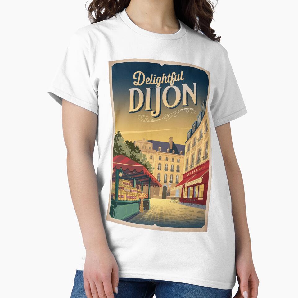 Dijon Vintage Travel Poster by TravelerRat Unisex , , , Long Sleeve Tee