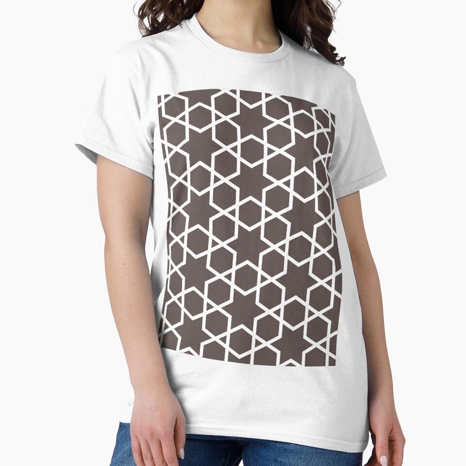 Dark Brown and White Tessellation Line Pattern 14 Pairs DE 2022 Popular Color Nomad DET697 by ColorOfTheYears
