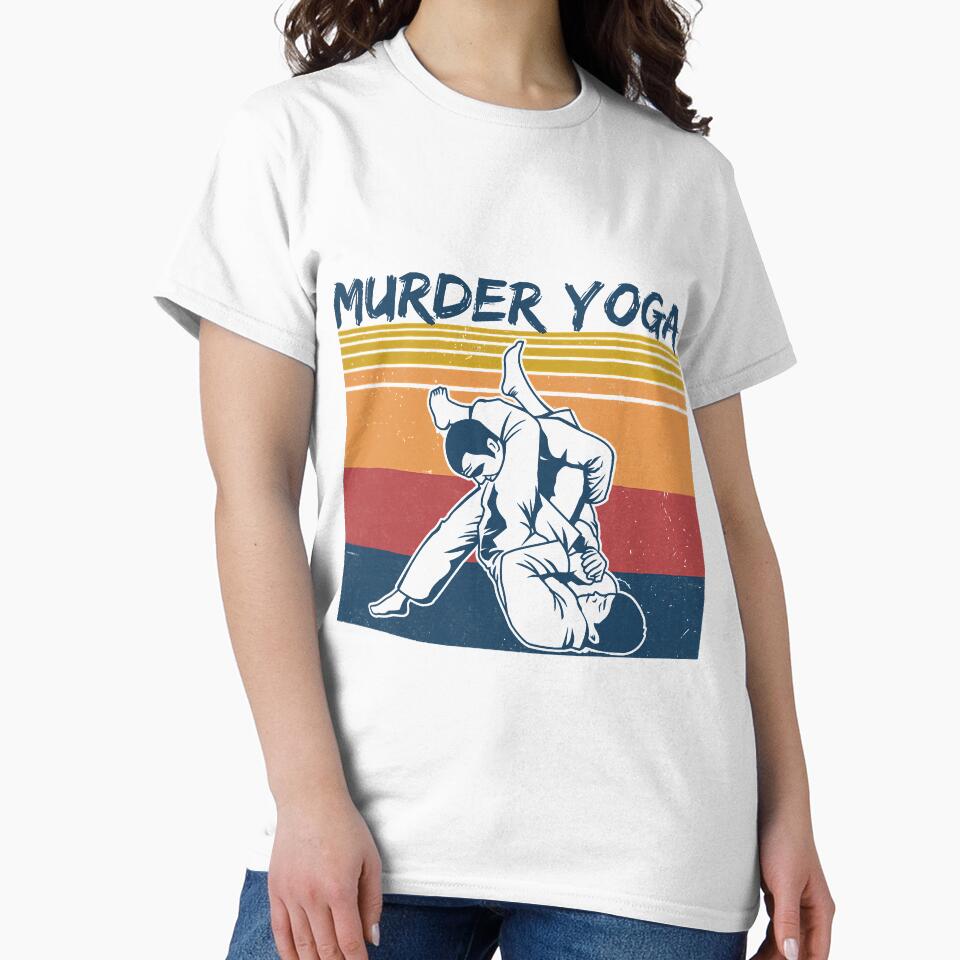 Brazilian Jiu Jitsu Funny Murder Yoga Vintage by SeanDoke Unisex , , , Long Sleeve Tee