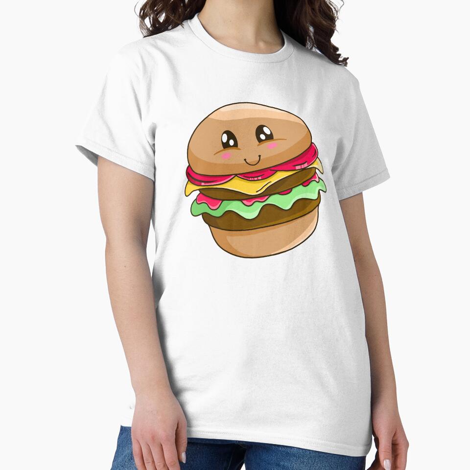 Cute Burger by Kimprut Unisex , , , Long Sleeve Tee