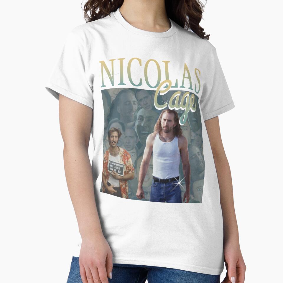 Nicholas Cage Vintage - Nicolas Cage - Nick Cage - Nic Cage by PAFDesign Unisex , , , Long Sleeve Tee