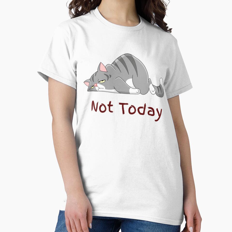 Not today! Lazy Cat! by Tsako Unisex , , , Long Sleeve Tee