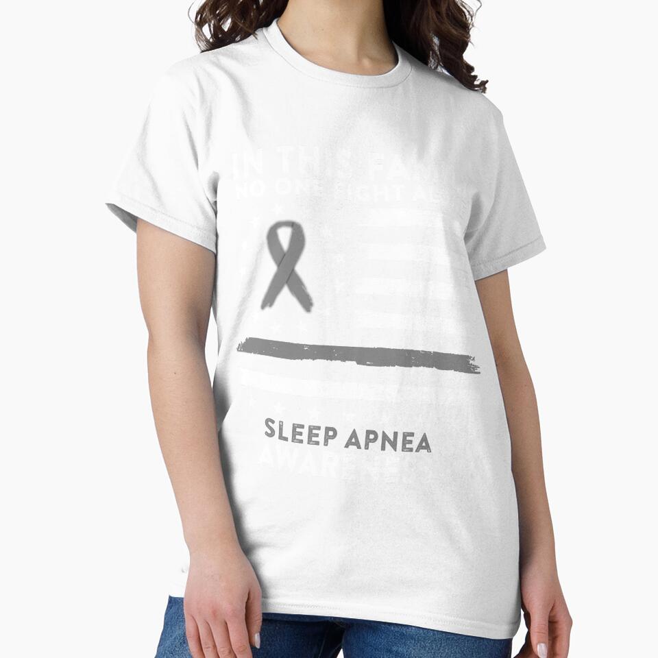 In This Family No One Fights Sleep Apnea Alone American Betsy Ross Flag by deputylove Unisex , , , Long Sleeve Tee