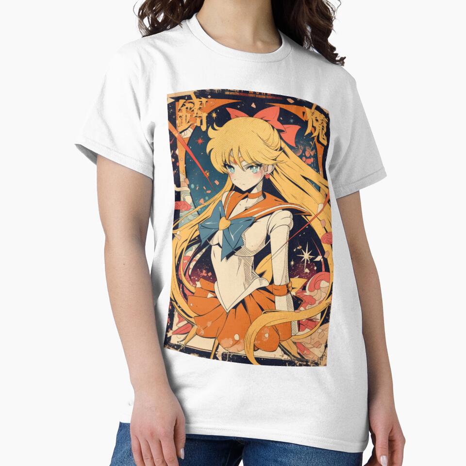 Sailor Venus Retro Halftone Poster by AnimeArsenalPrints Unisex , , , Long Sleeve Tee