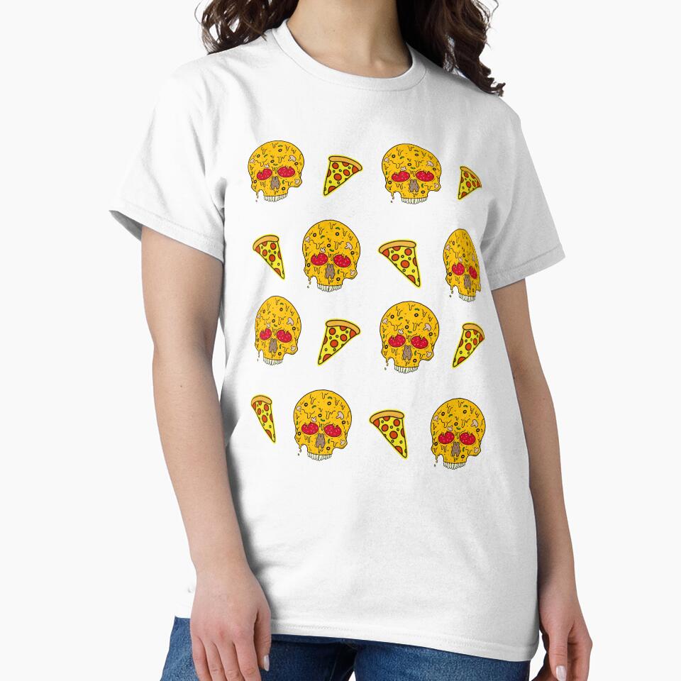 Pizza Skulls N Slices (Purple) by Milasneeze Unisex , , , Long Sleeve Tee