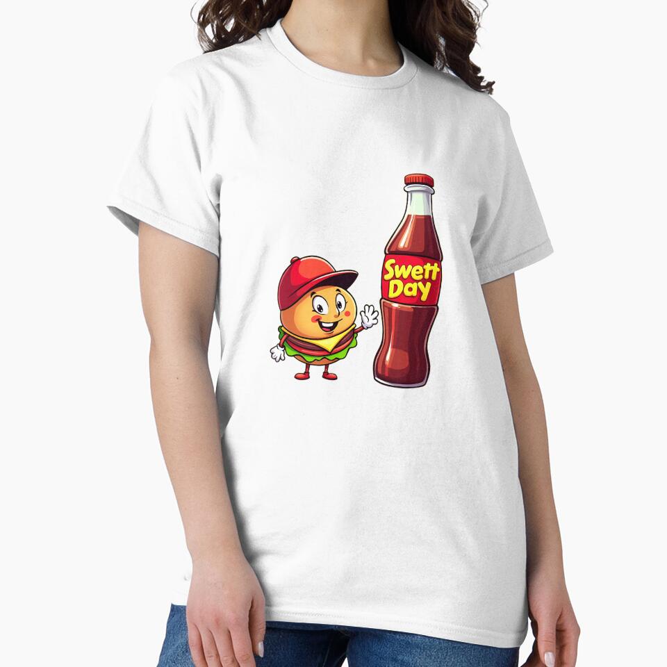 Cute Burger in Love with Soda – Funny Kawaii Food Art | Sweet Day by Sweetday2025 Unisex , , , Long Sleeve Tee