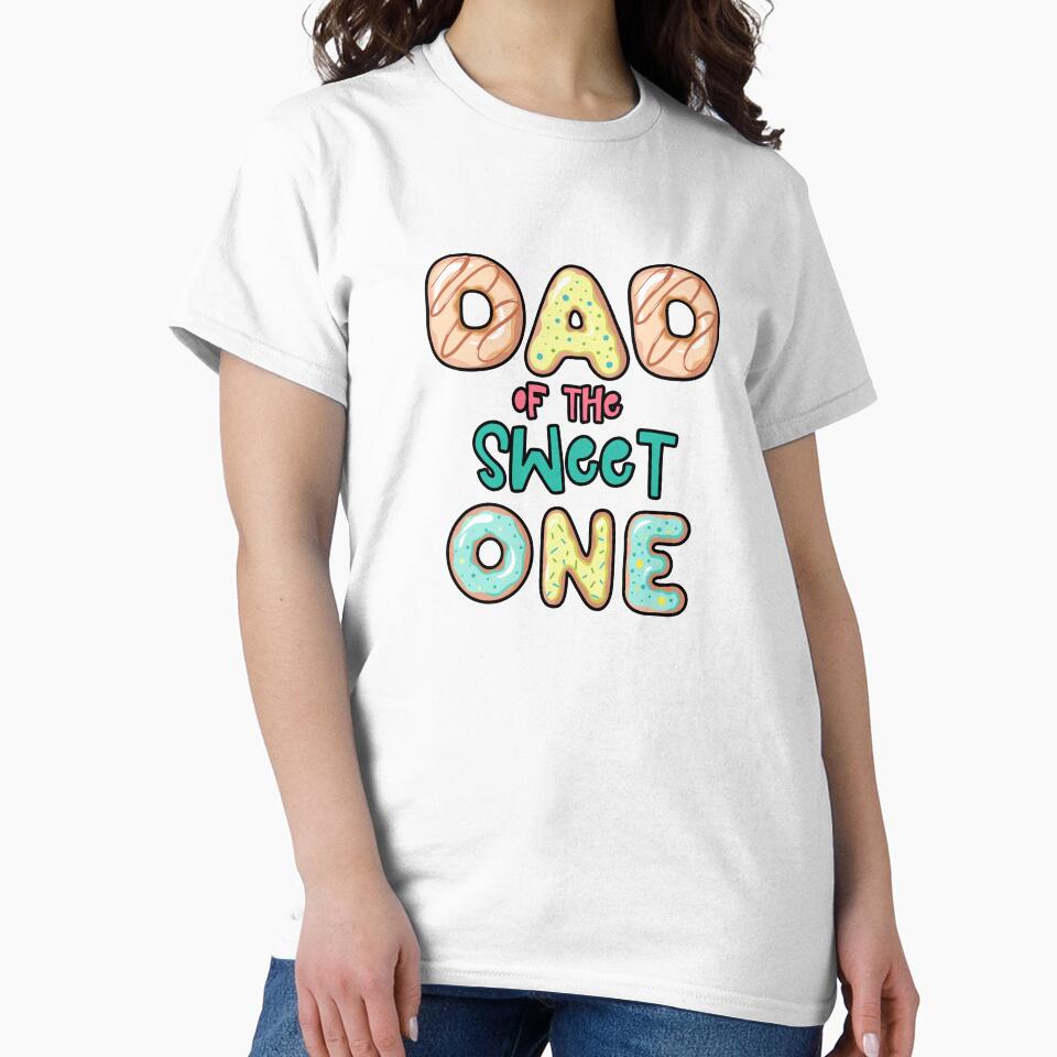 Dad of Sweet One Family Donut theme by SwankyFine Unisex , , , Long Sleeve Tee