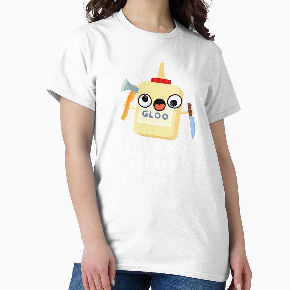 Crazy Glue Funny Super Glue Pun (Dark BG) by punnybone Unisex , , , Long Sleeve Tee