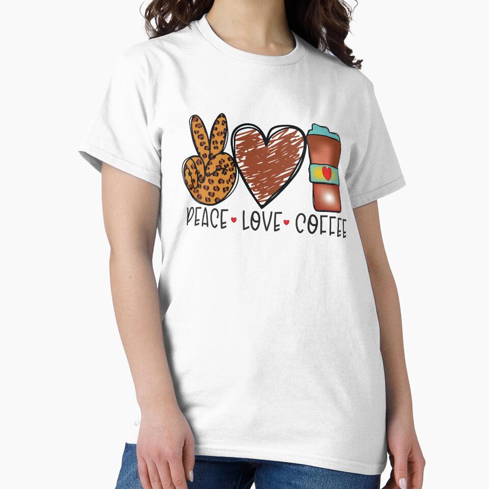 Peace Love Coffee | Coffee Fan by simplife-art Unisex , , , Long Sleeve Tee
