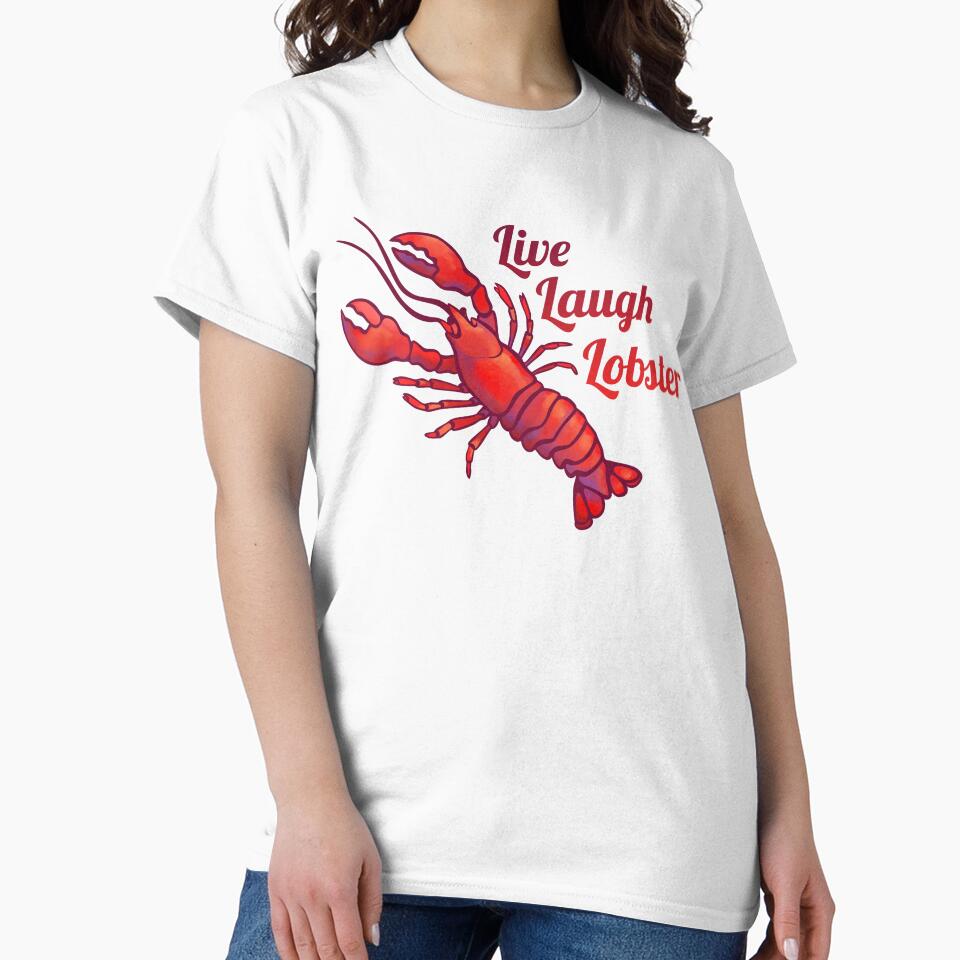 Live Laugh Lobster by E Moss Unisex , , , Long Sleeve Tee