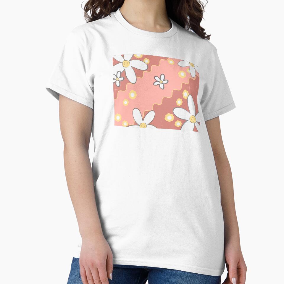 Cute White flower Abstract by Sheeepie Unisex , , , Long Sleeve Tee