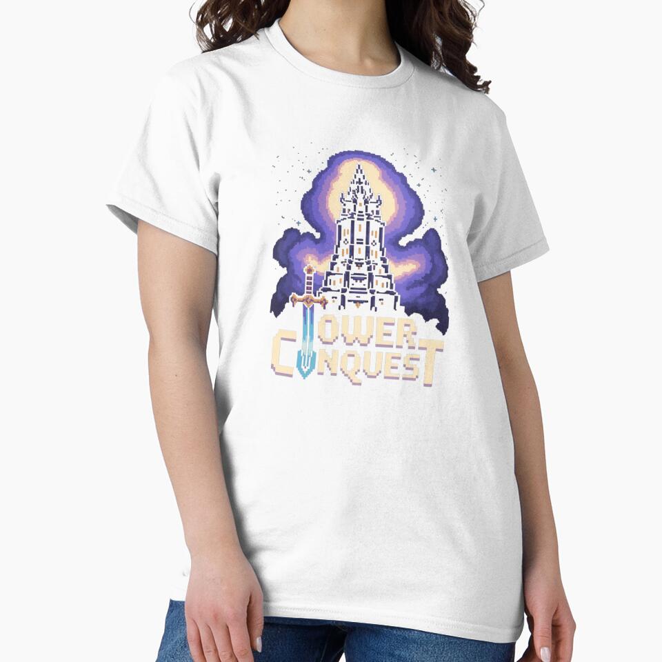Tower Conquest 8bit Graphic Pixel Retro Arcade Game by 8bit Revival Shop Unisex , , , Long Sleeve Tee