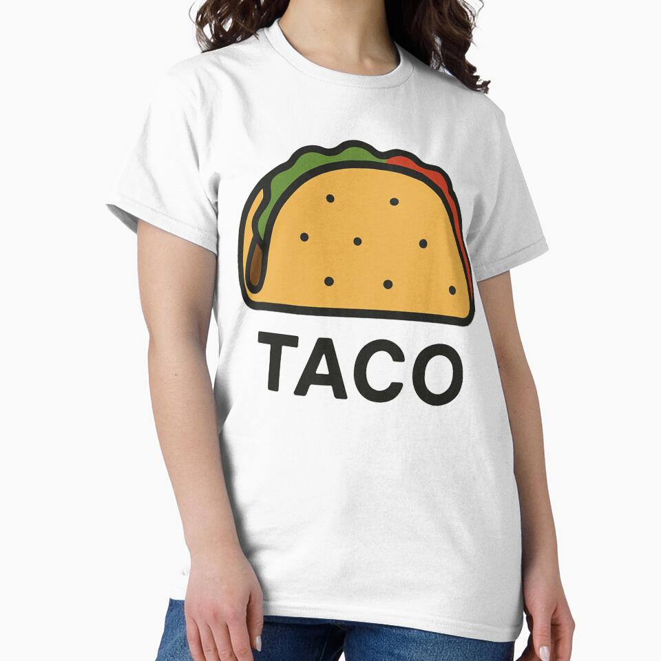Minimal Taco Line Art | Funny Cute Taco Shirt by Dokak Shop Unisex , , , Long Sleeve Tee