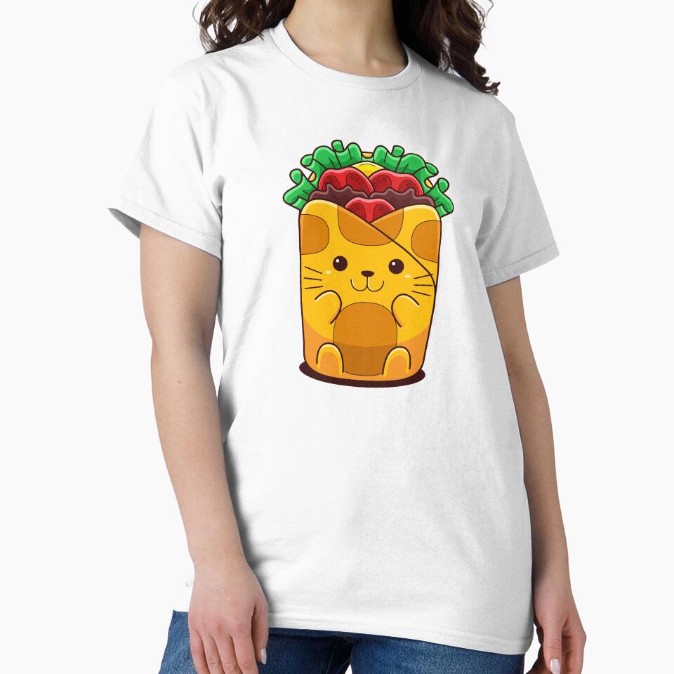 Cute Kawaii Cat Wrap by PosterpartyCo Unisex , , , Long Sleeve Tee