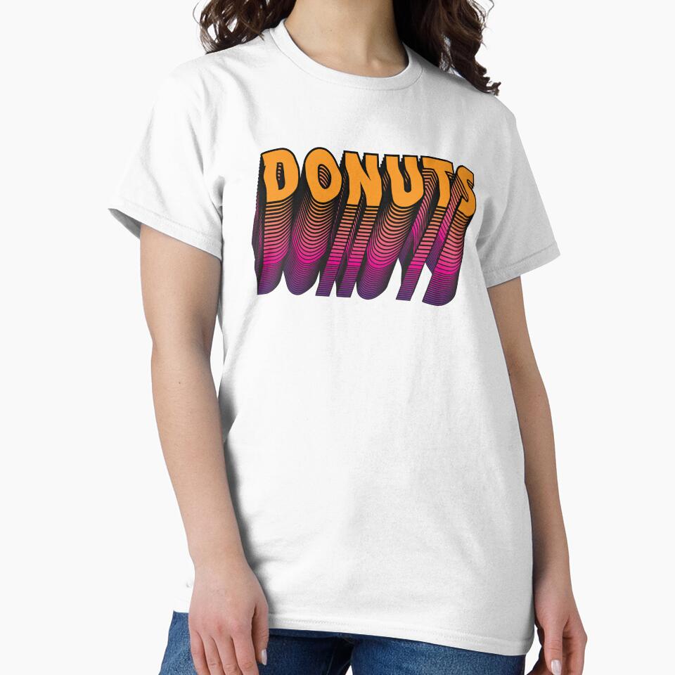 Colorful donut typography by Donutlovers Unisex , , , Long Sleeve Tee