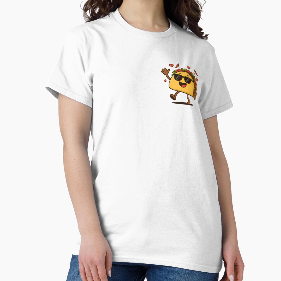 Cool Dancing Taco Cartoon | Fun Mexican Food Design by ravinduyas Unisex , , , Long Sleeve Tee
