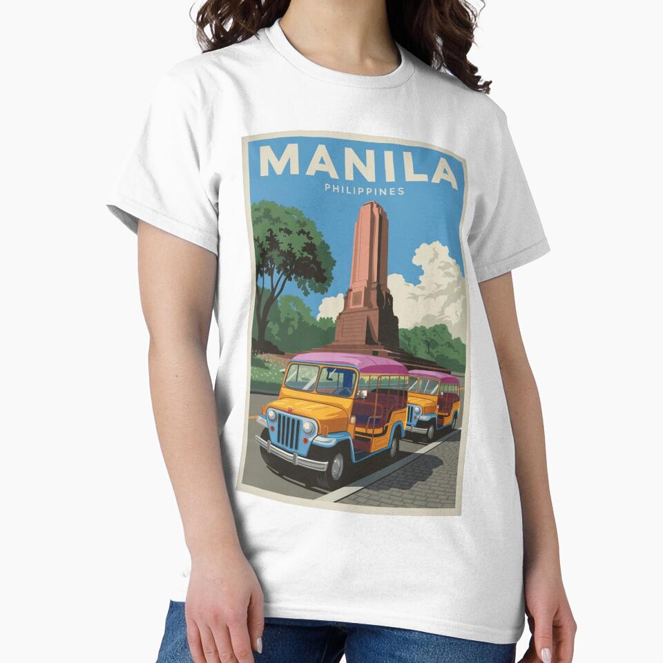Manila Vintage Travel Poster by TravelerRat Unisex , , , Long Sleeve Tee
