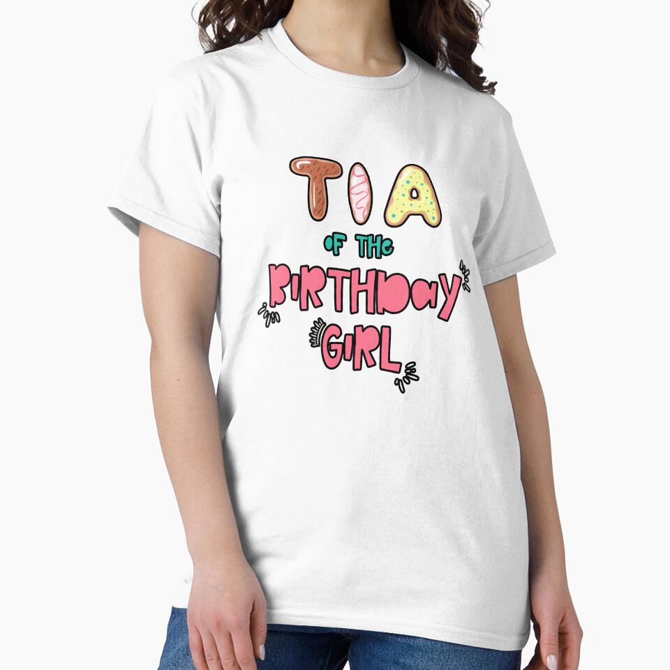 Tia of the Birthday Girl Family Donut theme by SwankyFine Unisex , , , Long Sleeve Tee