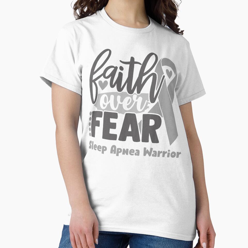 Faith Over Fear Sleep Apnea Warrior by largellie Unisex , , , Long Sleeve Tee