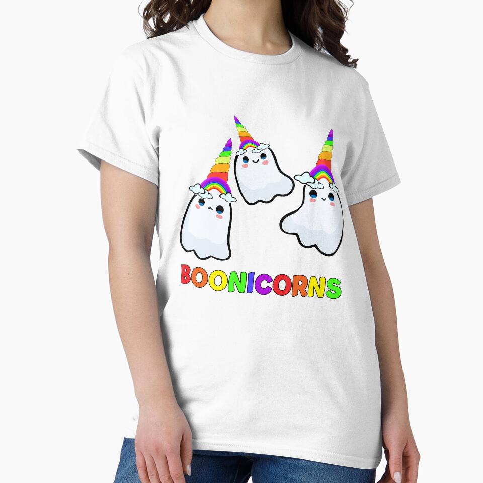 BOONICORNS cute kawaii rainbow unicorn Halloween ghosts trio by Rabbitti