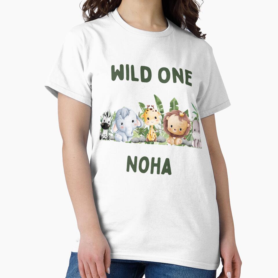 Safari Wild one Birthday Boy by Green Cart Unisex , , , Long Sleeve Tee