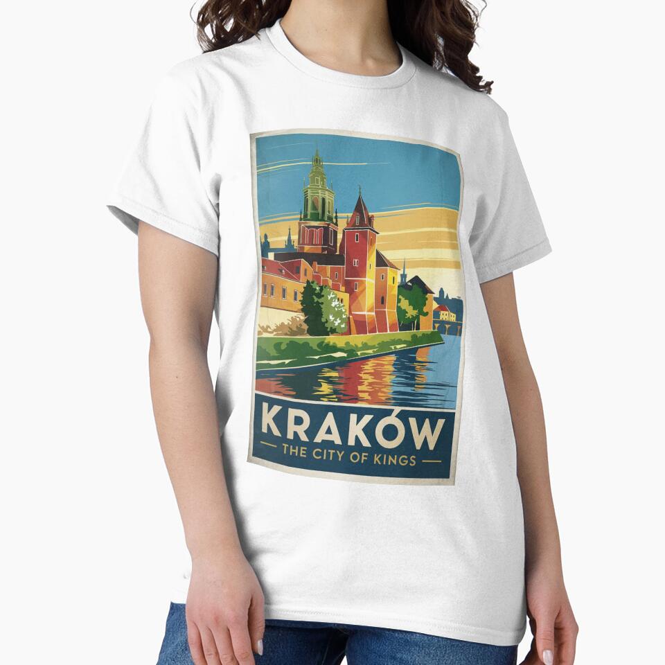 Krakow Vintage Travel Poster by TravelerRat Unisex , , , Long Sleeve Tee