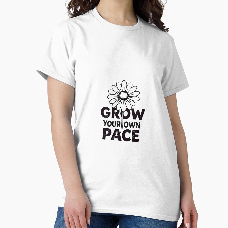 Minimalist Flower Grow At Your Own Pace Positivity by avexocartel