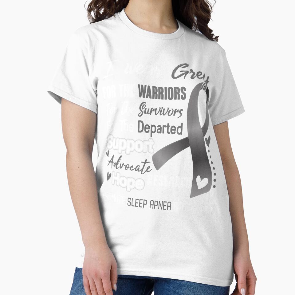 I Wear Grey For The Warriors Promote Sleep Apnea Awareness by hvoid41 Unisex , , , Long Sleeve Tee