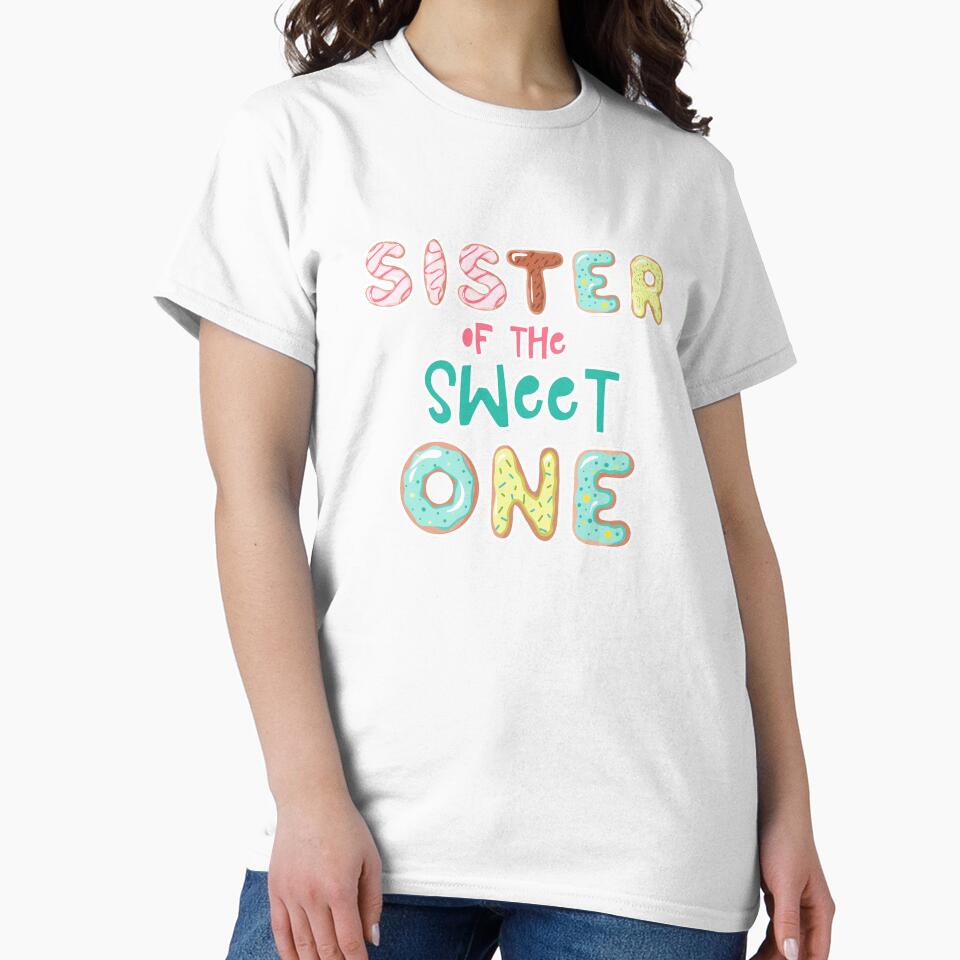 Sister of the Sweet One Family Donut theme by SwankyFine Unisex , , , Long Sleeve Tee