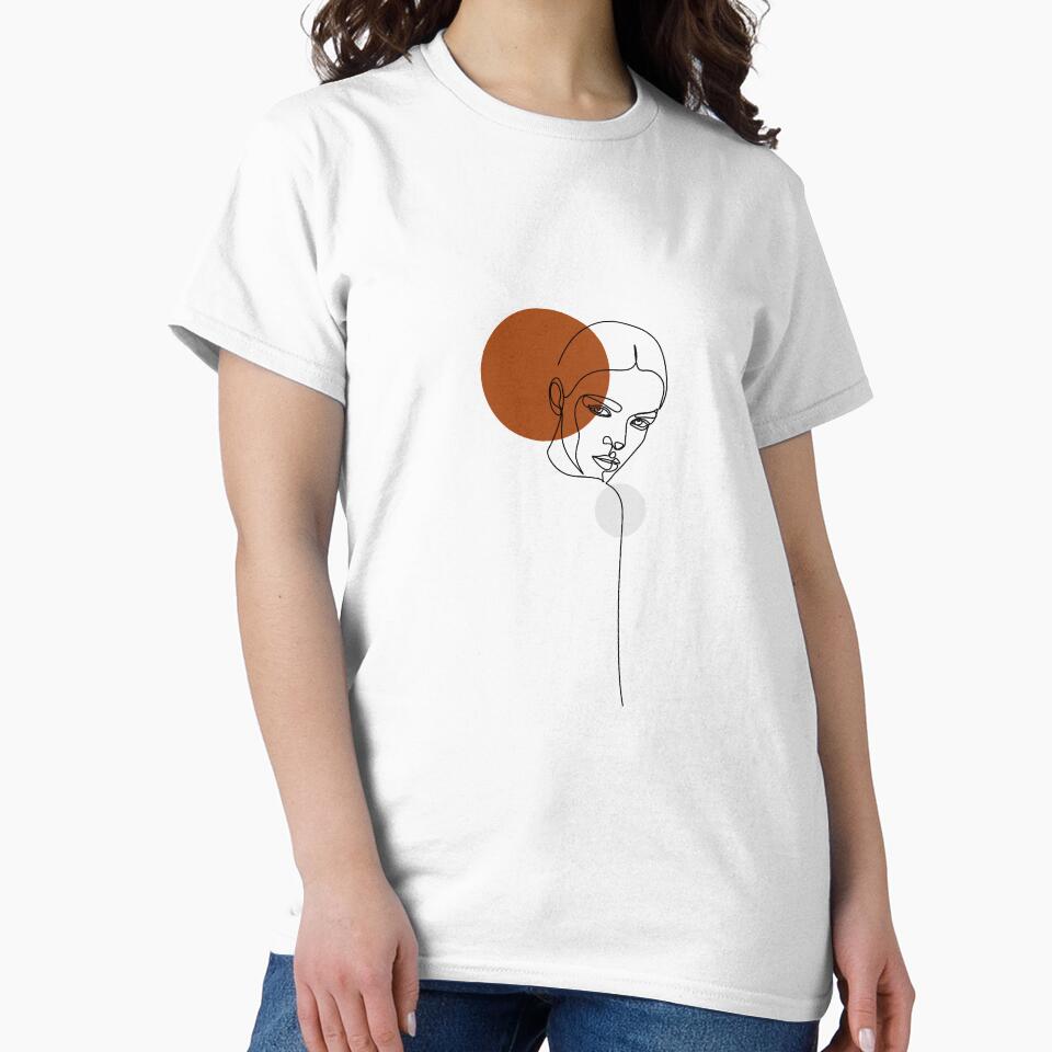 Elegant minimal abstract woman face boho line art by OneLinePrint